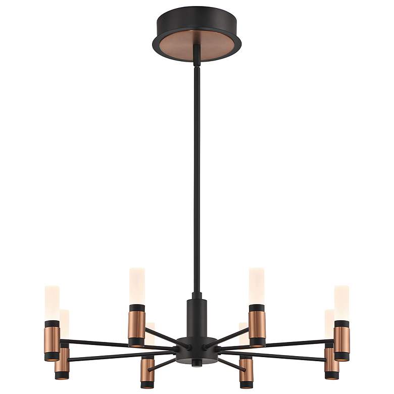 Image 3 Albany 23 1/2" Wide Black and Brass 8-Light LED Chandelier more views