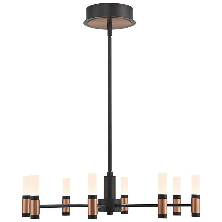 Image 4 Albany 23 1/2" Wide Black and Brass 8-Light LED Chandelier more views