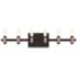 Albany 26 1/2" Wide Black and Brass 6-Light LED Bath Light