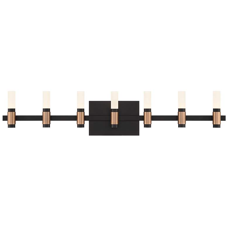 Image 1 Albany 32 1/4"W Brass and Black 7-Light LED ADA Bath Light