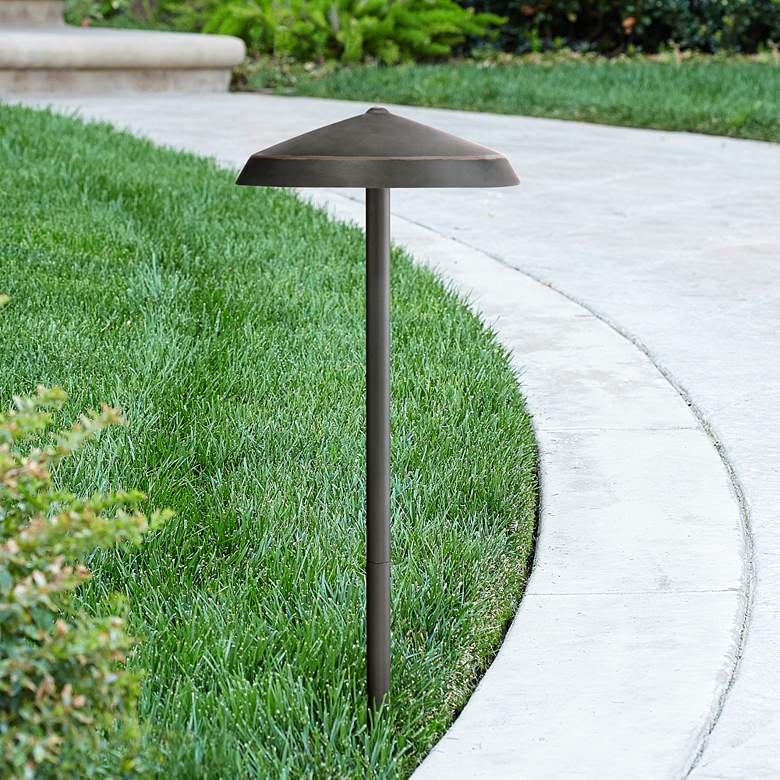 Image 1 Albany Bronze Geo Dome 3 Watt LED Modern Landscape Path Light