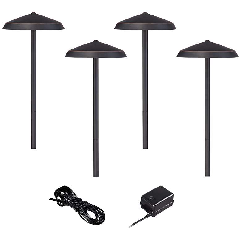 Image 1 Albany Bronze LED Dome Path Light Landscape Kit