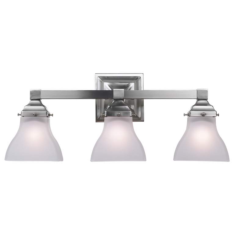 Image 1 Albany Brushed Steel 20 inch Wide Bathroom Light Fixture