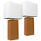 Albers 21" Tan Leather Accent Table Lamp Set of 2