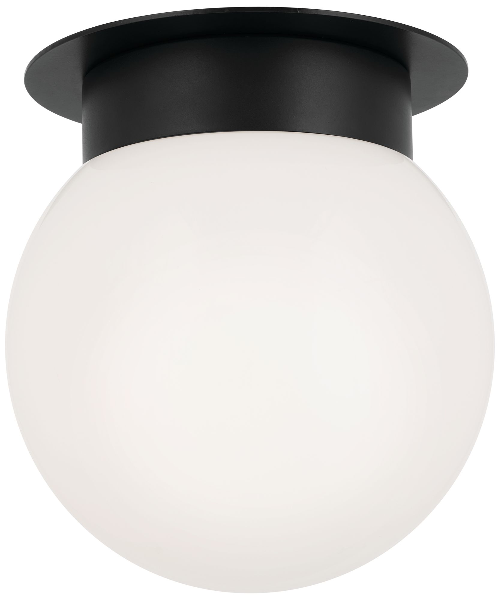 Albers 8.0 Inch 1 Light Flush mount with Opal Glass in Black