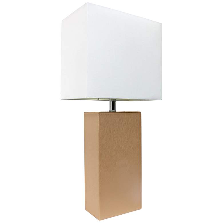 Image 1 Albers Beige Leather Accent Table Lamp