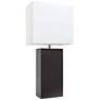 Albers Espresso Brown Leather Accent Table Lamp