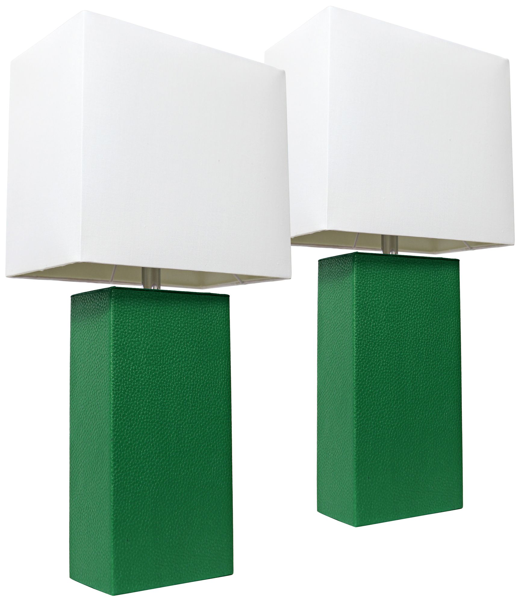 set of green lamps