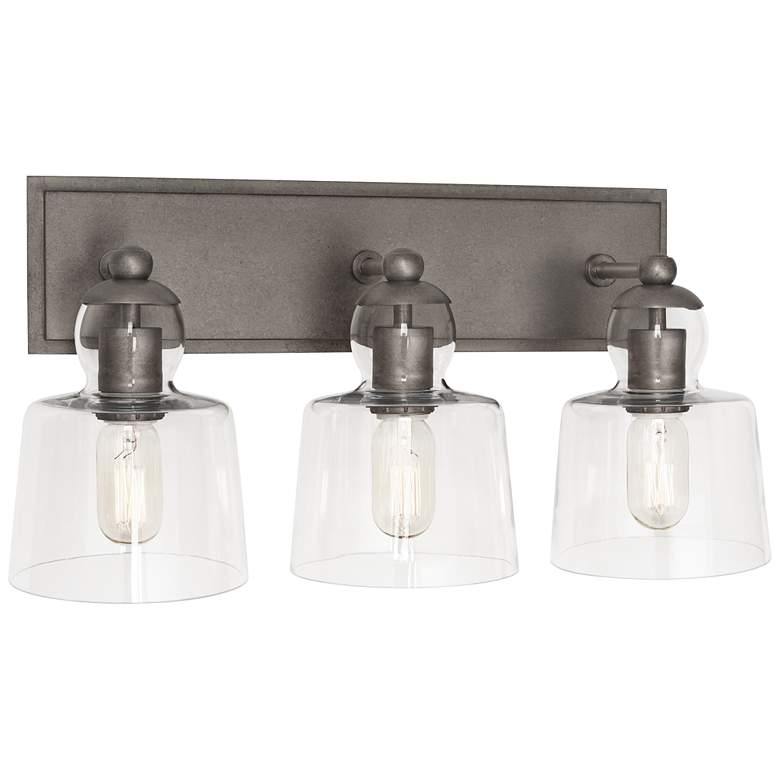 Image 1 Albert 20 1/2" Wide Patina Nickel 3-Light Bath Light