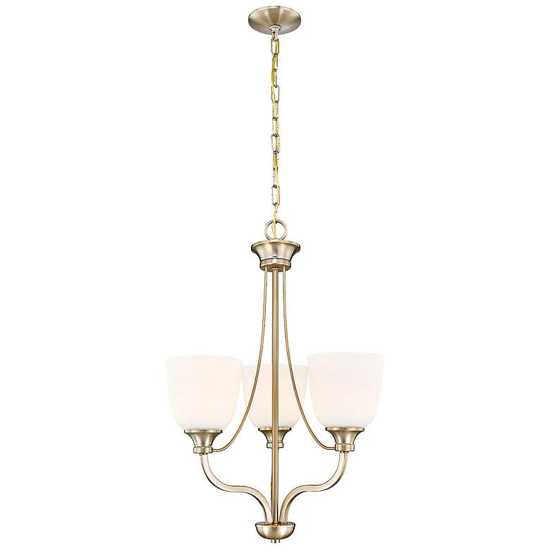 Image 1 Alberta 18" Wide Modern Gold 3-Light Chandelier