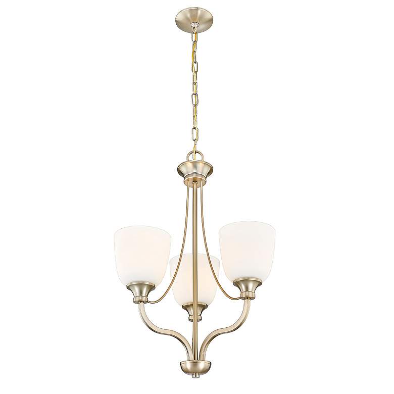 Image 3 Alberta 18" Wide Modern Gold 3-Light Chandelier more views