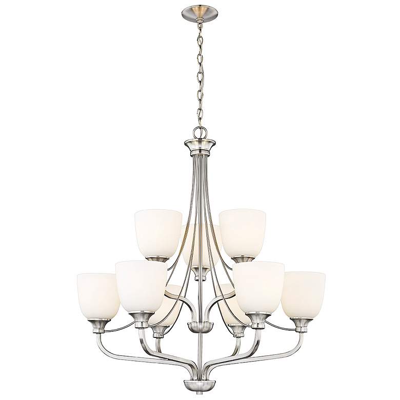 Image 4 Alberta 32" Wide Brushed Nickel 9-Light Chandelier more views