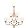 Alberta 32"W Modern Gold 9-Light Chandelier w/ White Glass