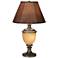 Alberta Antique Bronze Wood Urn Table Lamp with Nightlight
