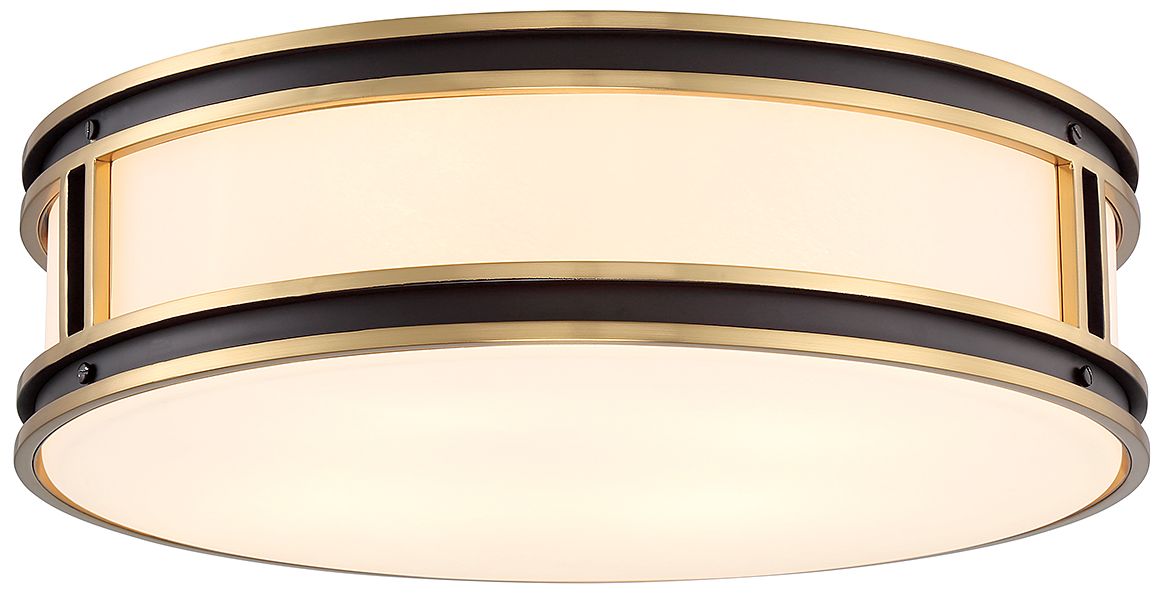 Alberti 4-Light Ceiling Light in Matte Black with Warm Brass Accents ...