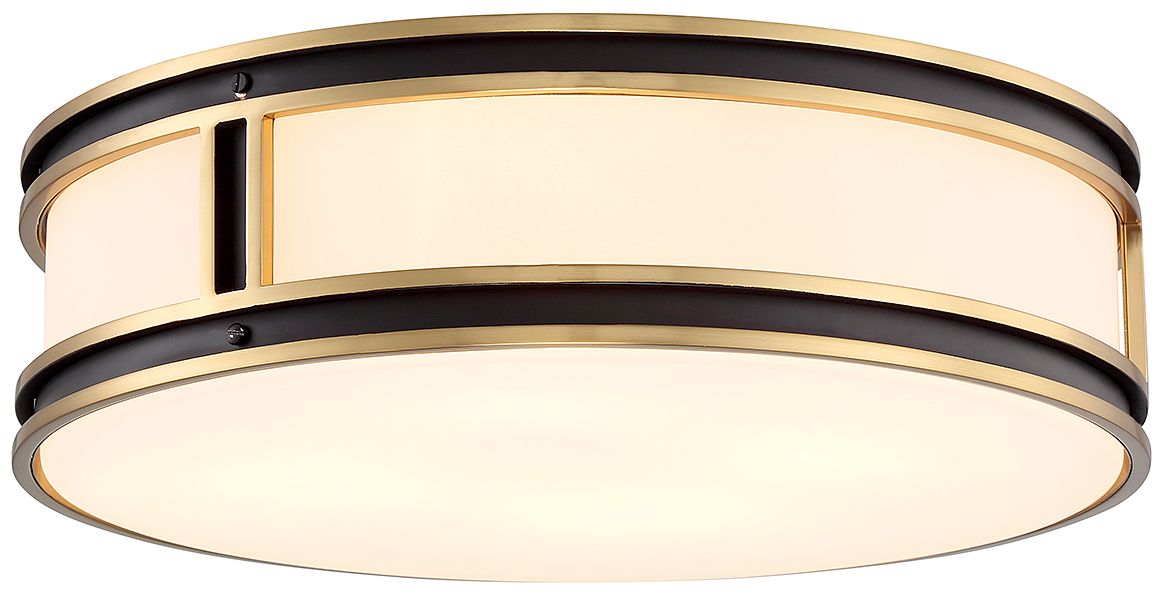 Alberti 4-Light Ceiling Light in Matte Black with Warm Brass Accents ...