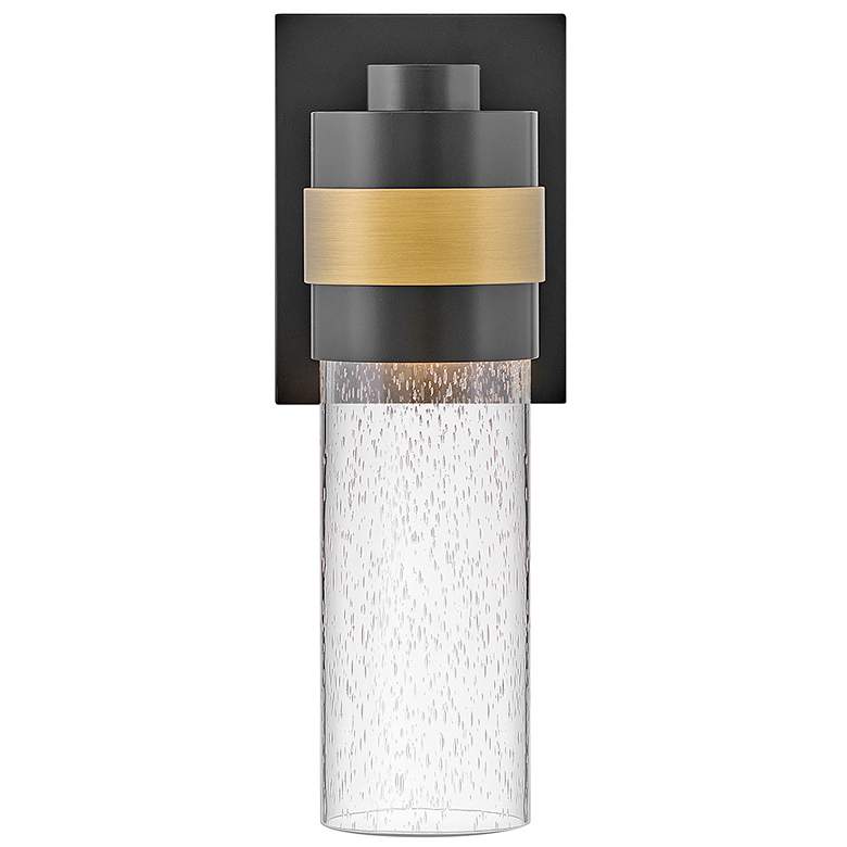 Image 5 Albie 12 3/4" High Black and Brass LED Outdoor Wall Light more views