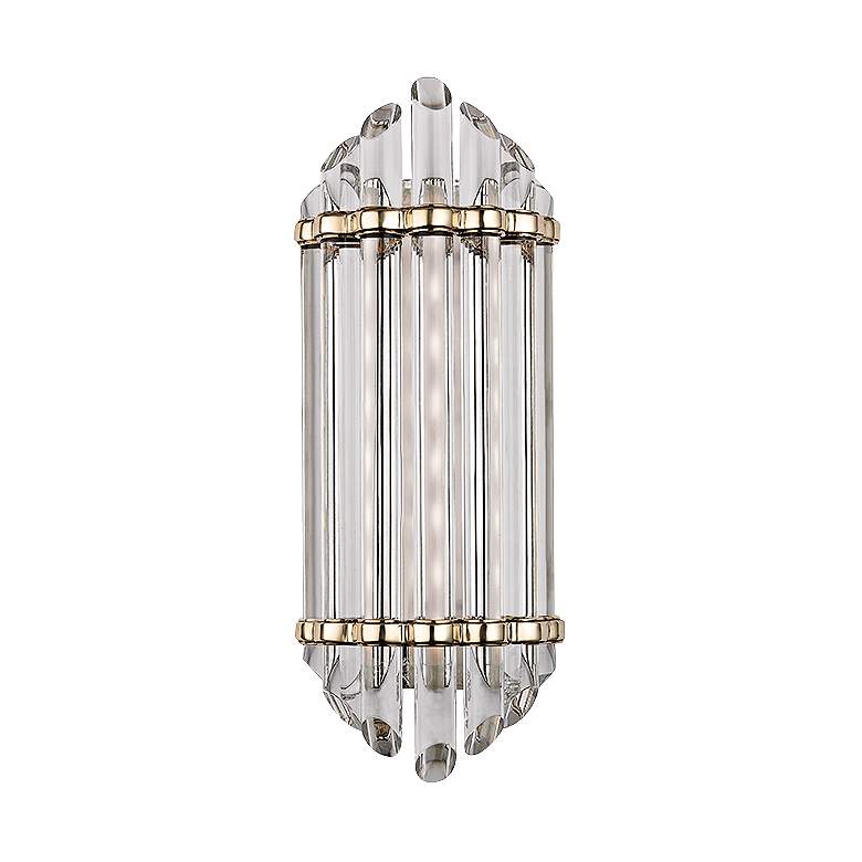 Image 2 Albion 6 1/2 inch Wide 8-Light Aged Brass LED Wall Sconce
