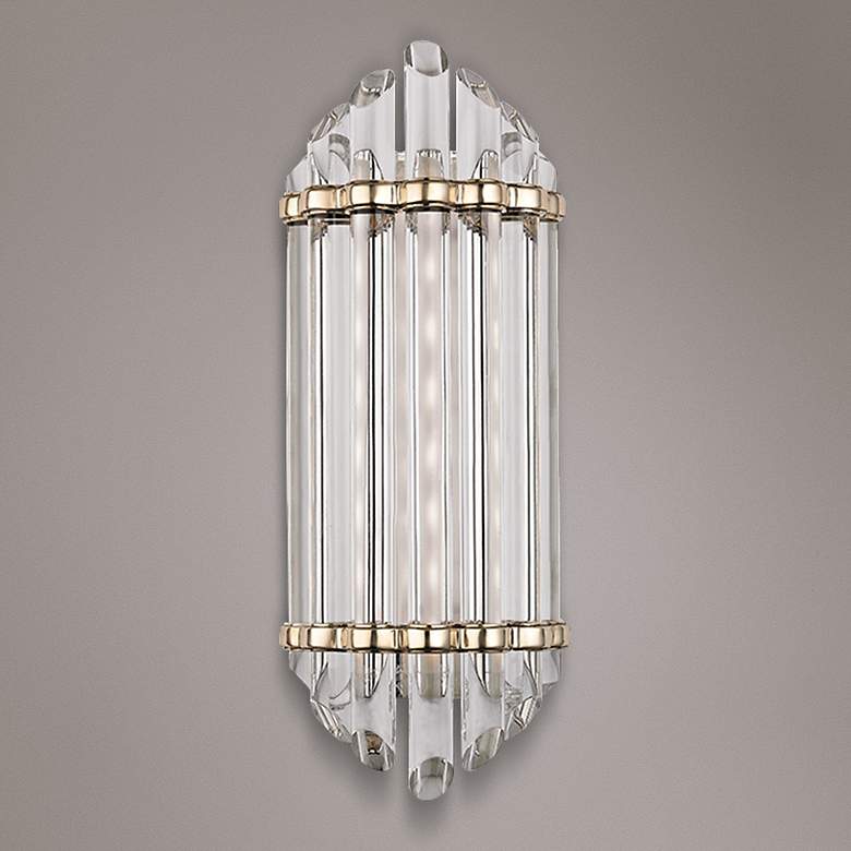 Image 1 Albion 6 1/2" Wide 8-Light Aged Brass LED Wall Sconce
