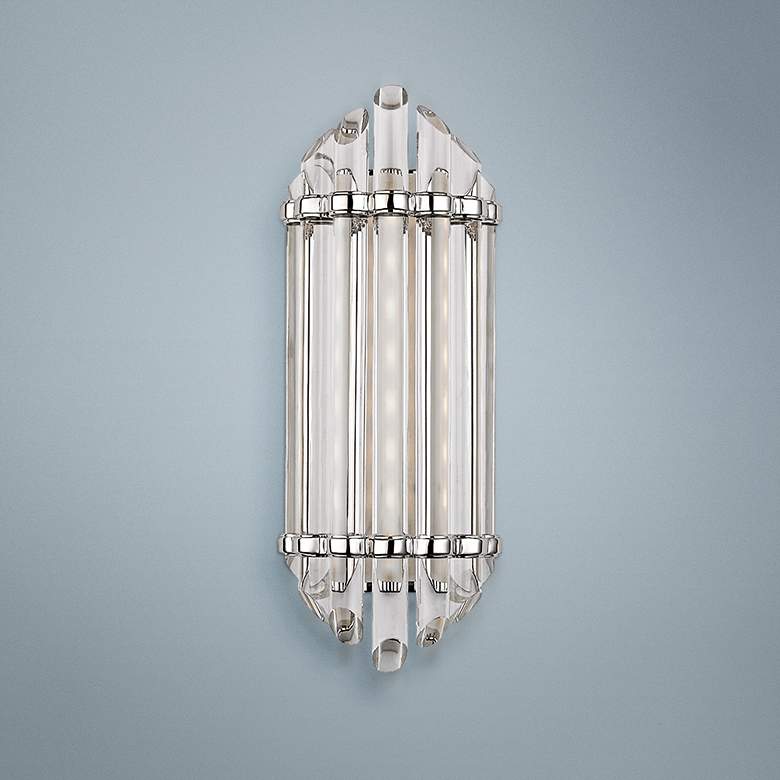 Image 1 Albion 6 1/2 inch Wide 8-Light Polished Nickel LED Wall Sconce