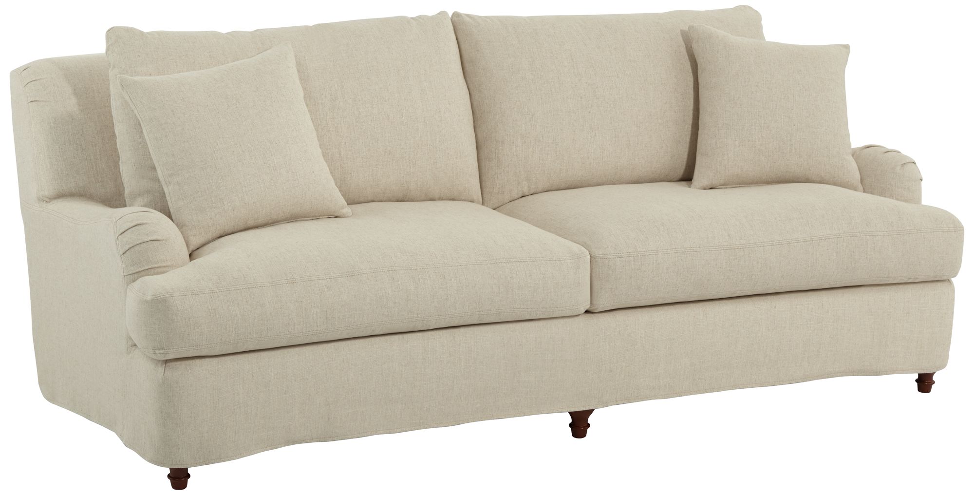 Albion Chateau 89 1/2" Wide 2-Over-2 Linen Sofa with Pillows