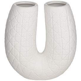 Image3 of Albuquerque Matte White 9 3/4" High U-Shaped Decorative Vase
