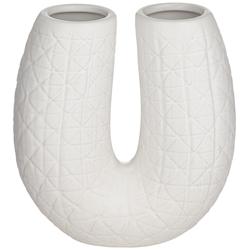 Albuquerque Matte White 9 3/4&quot; High U-Shaped Decorative Vase