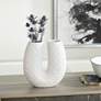 Albuquerque Matte White 9 3/4" High U-Shaped Decorative Vase in scene