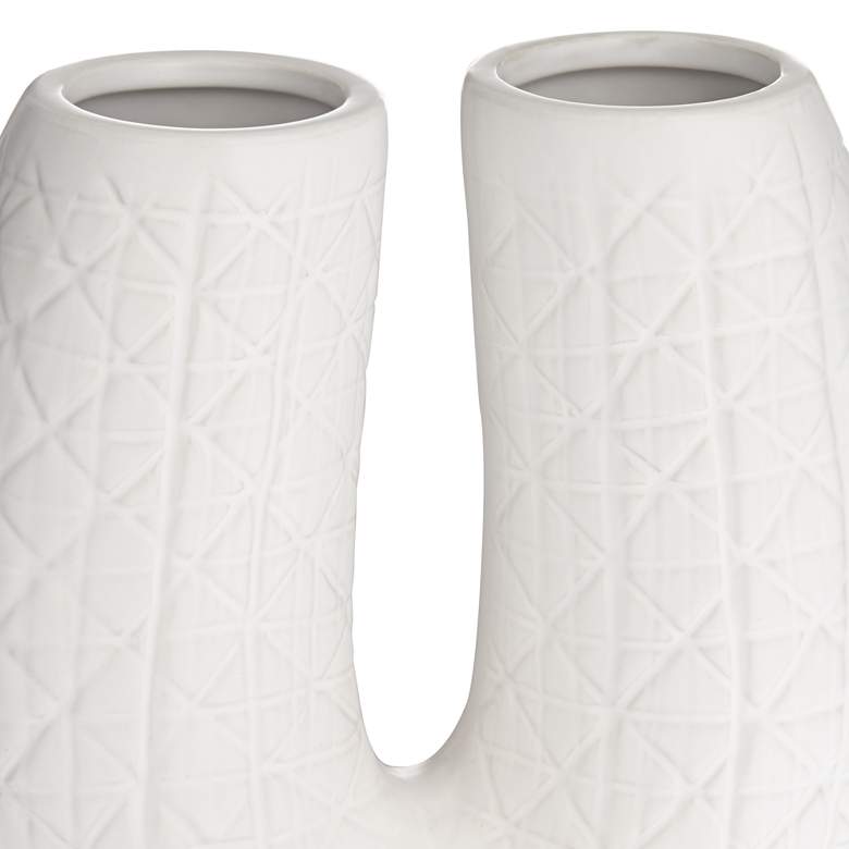 Image 4 Albuquerque Matte White 9 3/4 inch High U-Shaped Decorative Vase more views