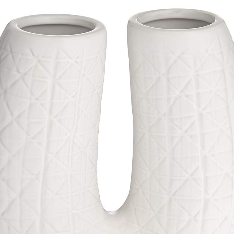 Image 4 Albuquerque Matte White 9 3/4" High U-Shaped Decorative Vase more views