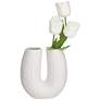 Albuquerque Matte White 9 3/4" High U-Shaped Decorative Vase in scene