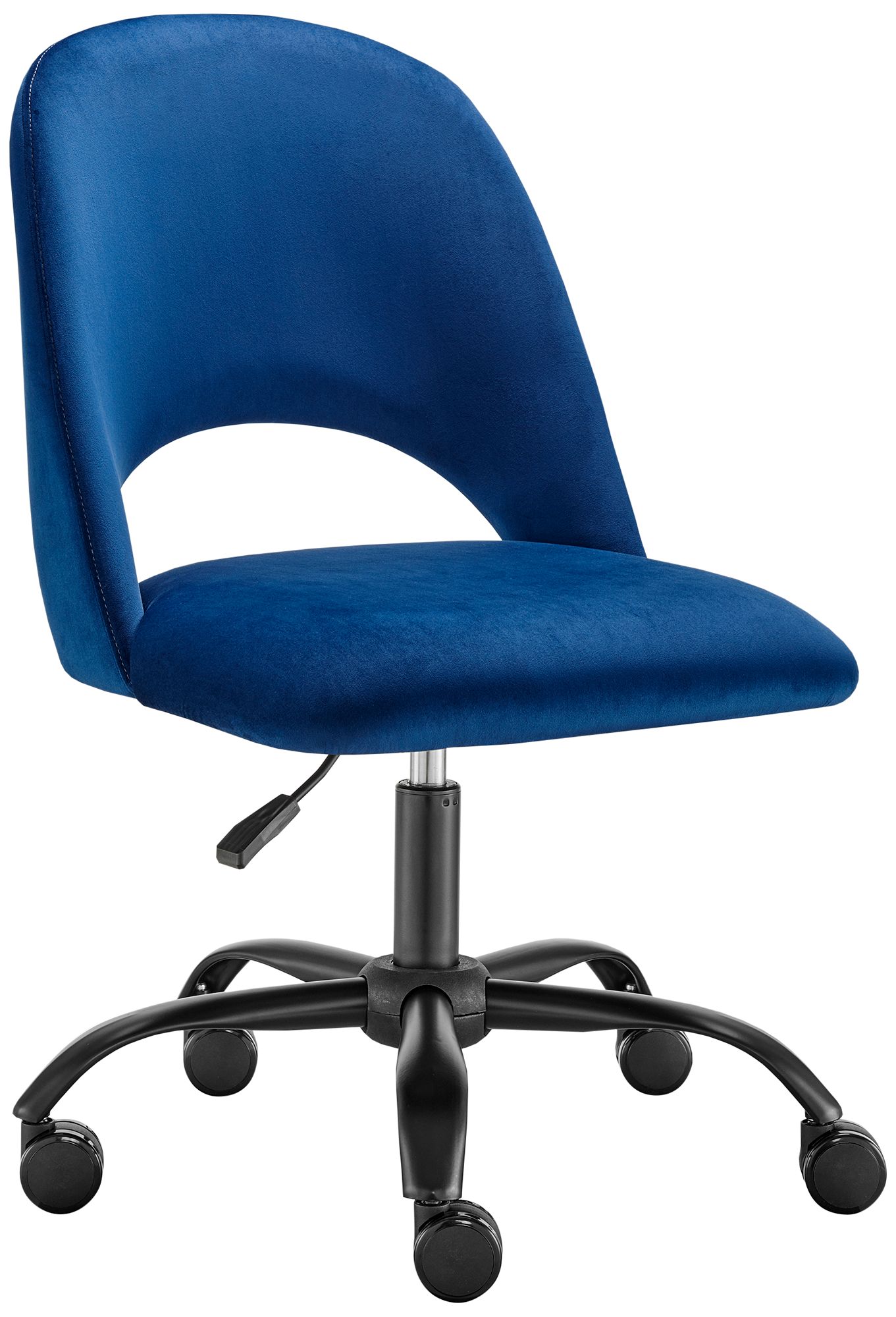 Alby Blue Velvet Adjustable Swivel Office Chair