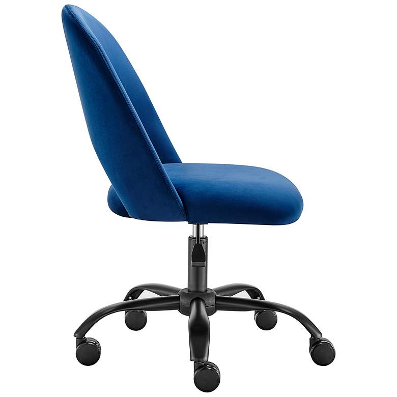 Image 6 Alby Blue Velvet Adjustable Swivel Office Chair more views