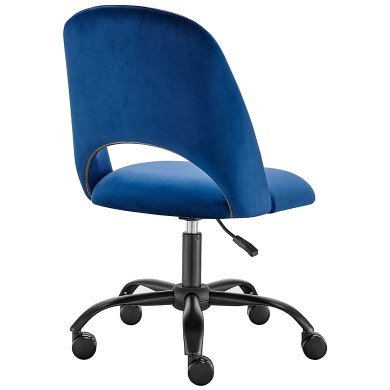 Image 7 Alby Blue Velvet Adjustable Swivel Office Chair more views