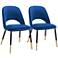 Alby Blue Velvet Fabric Side Chair Set of 2