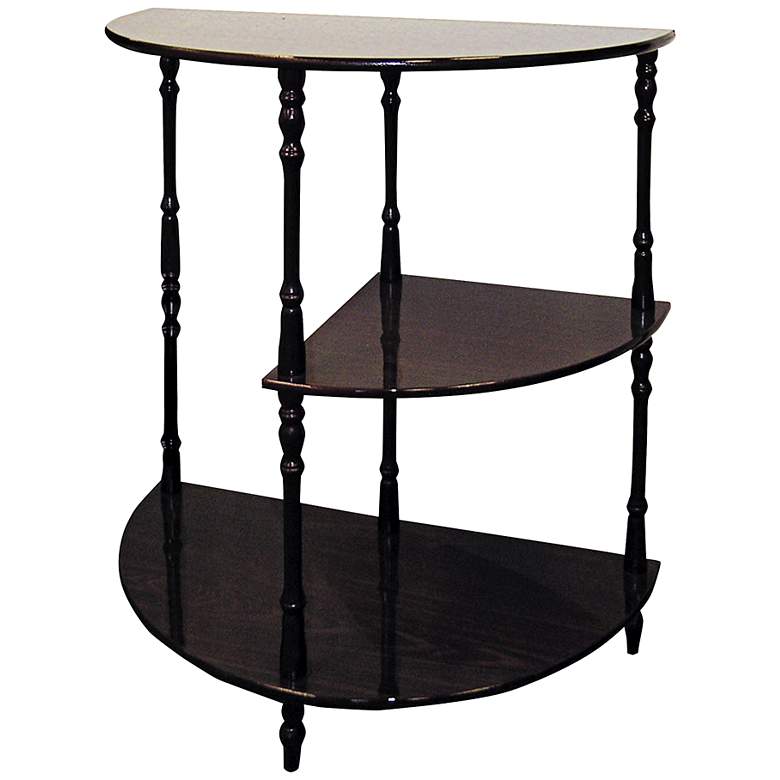 Image 1 Alby Cherry 3-Tier Demilune Accent Table
