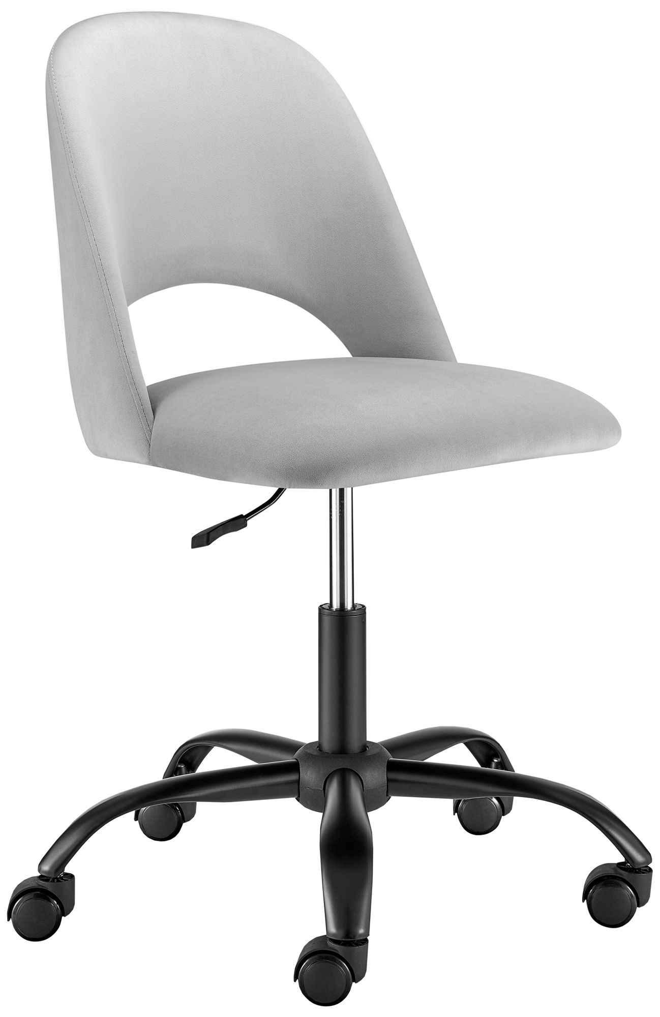 Alby Gray Velvet Adjustable Swivel Office Chair