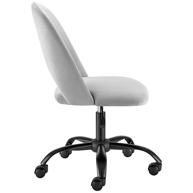 Image 7 Alby Gray Velvet Adjustable Swivel Office Chair more views