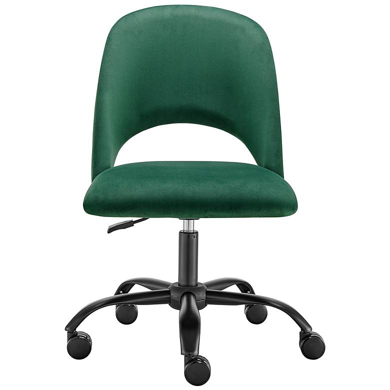 Image 5 Alby Green Velvet Adjustable Swivel Office Chair more views