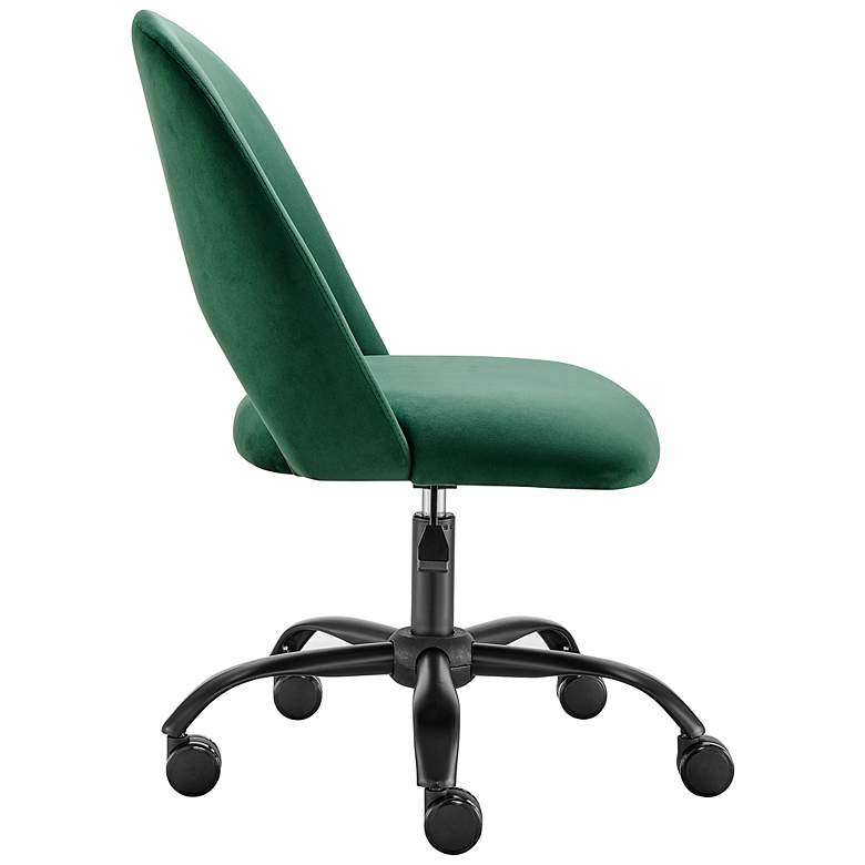 Image 6 Alby Green Velvet Adjustable Swivel Office Chair more views