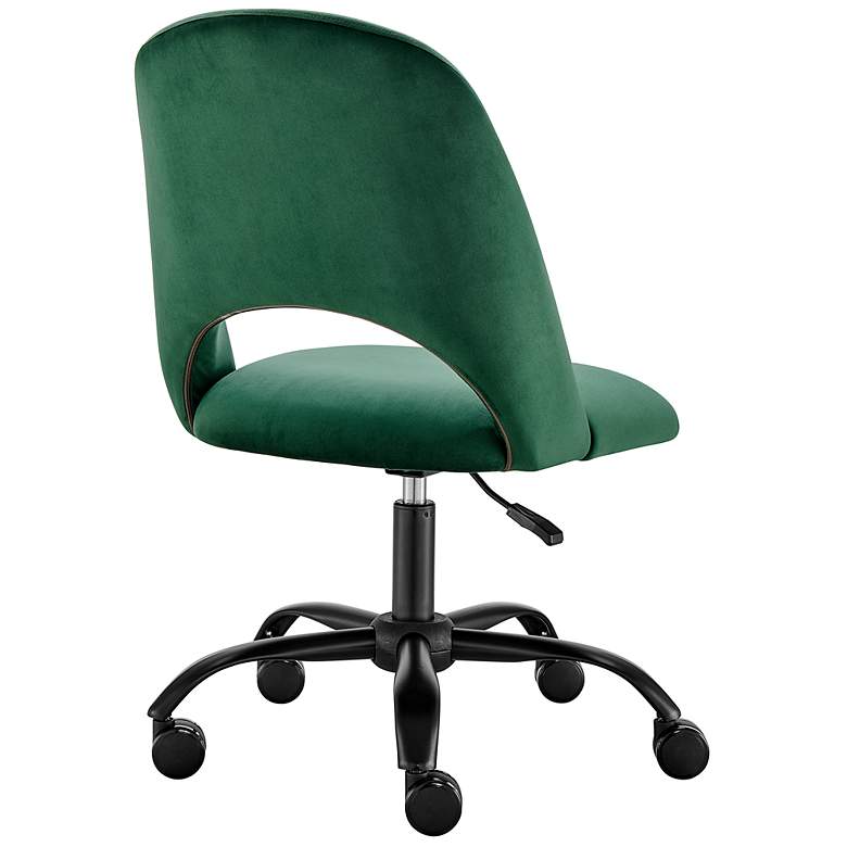Image 7 Alby Green Velvet Adjustable Swivel Office Chair more views