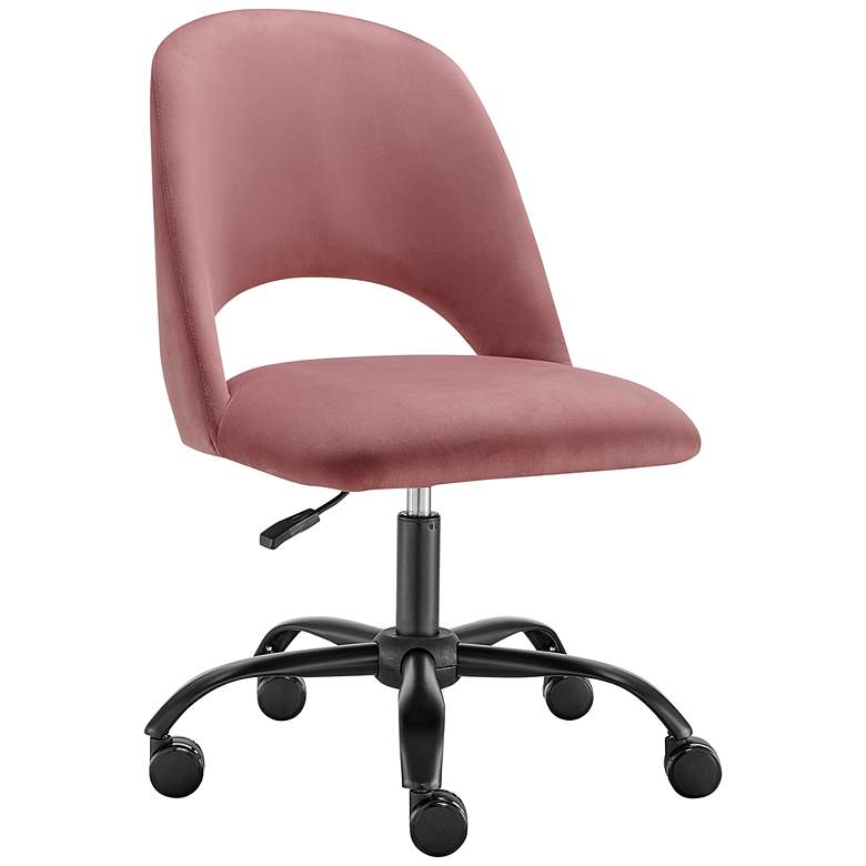 Image 2 Alby Rose Velvet Adjustable Swivel Office Chair