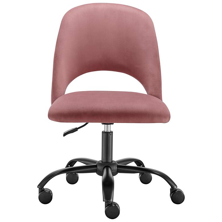 Image 5 Alby Rose Velvet Adjustable Swivel Office Chair more views