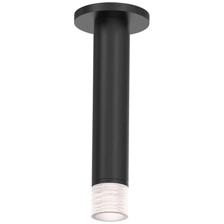 Image 1 ALC 2" Tall LED Surface Mount with Etched Ribbon Glass - Satin Black
