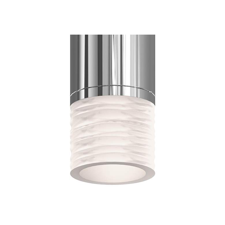 Image 2 ALC 2"W Polished Chrome and Ribbon Glass LED Ceiling Light more views