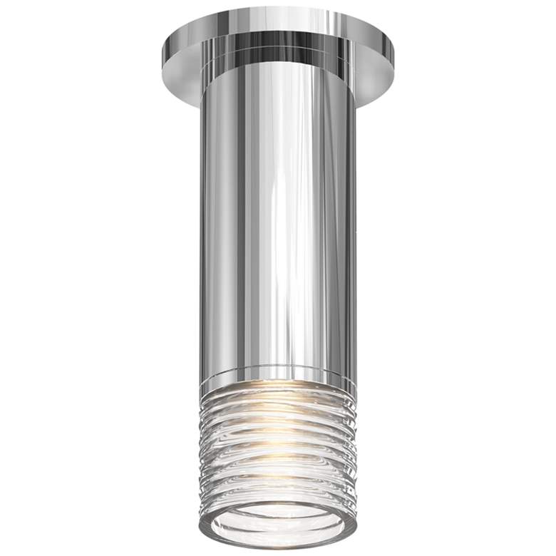 Image 1 ALC 3"W Polished Chrome and Ribbon Glass LED Ceiling Light