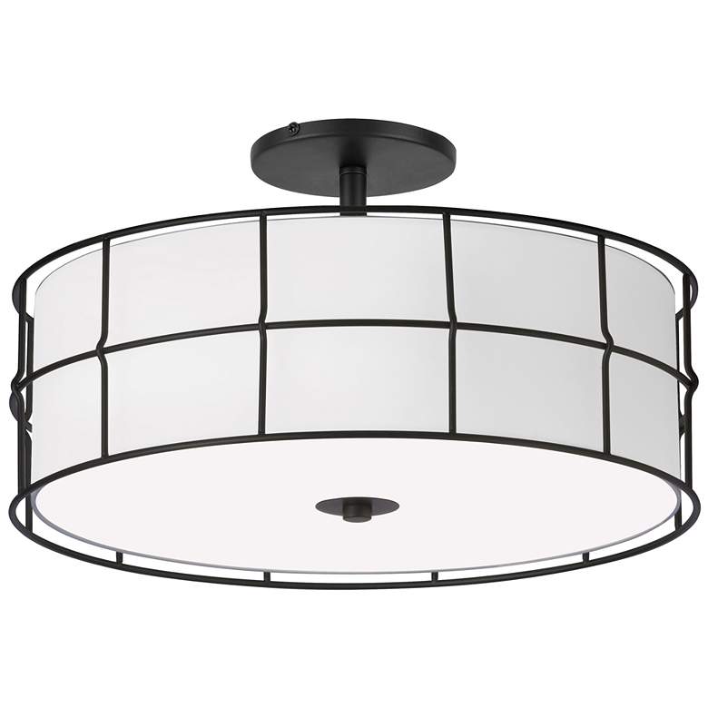 Image 1 Alcala 16" Wide 3 Light Matte Black Semi-Flush Mount