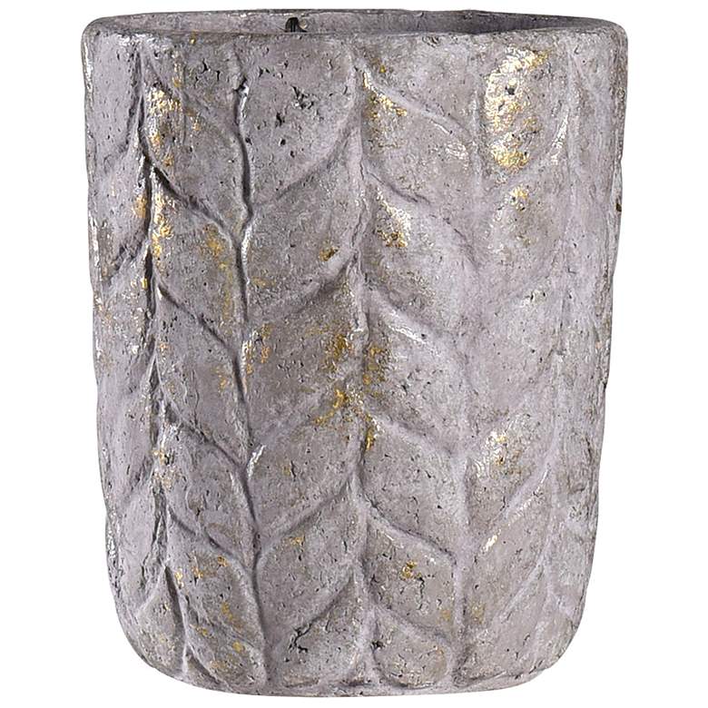 Image 1 Alcamn Grey - Leaf Textured Artative Eco Paper Pot