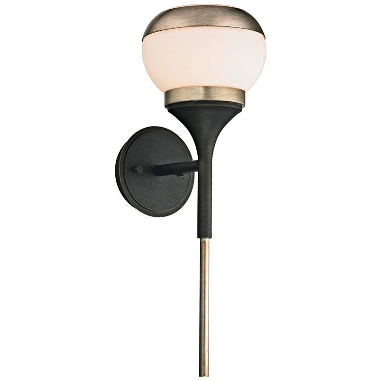 Image 1 Alchemy 19 1/2" High Bronze and Silver Leaf LED Wall Sconce