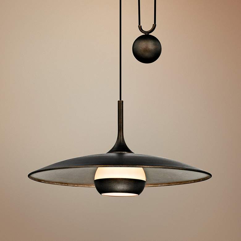 Image 1 Alchemy 24" Wide Bronze and Silver Leaf LED Pendant Light